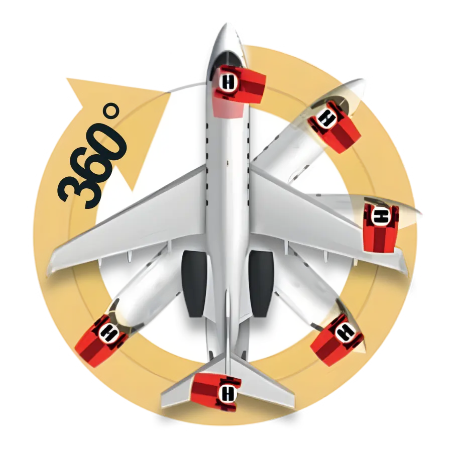 360 grados aeronave
